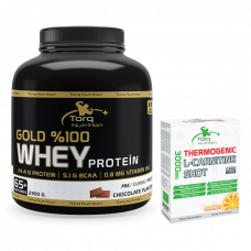 GOLD %100 WHEY PROTEİN 2300 GR + THERMOGENIC L-CARNITINE SHOT 8 ADET