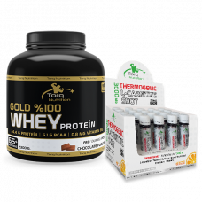 GOLD %100 WHEY PROTEİN 2300 GR + THERMOGENIC L-CARNITINE SHOT 20 ADET